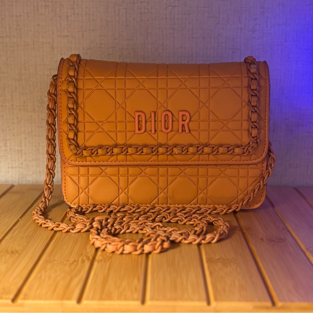 Dior Brown Quilted Crossbody Bag